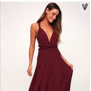 Lulus burgundy maxi dress